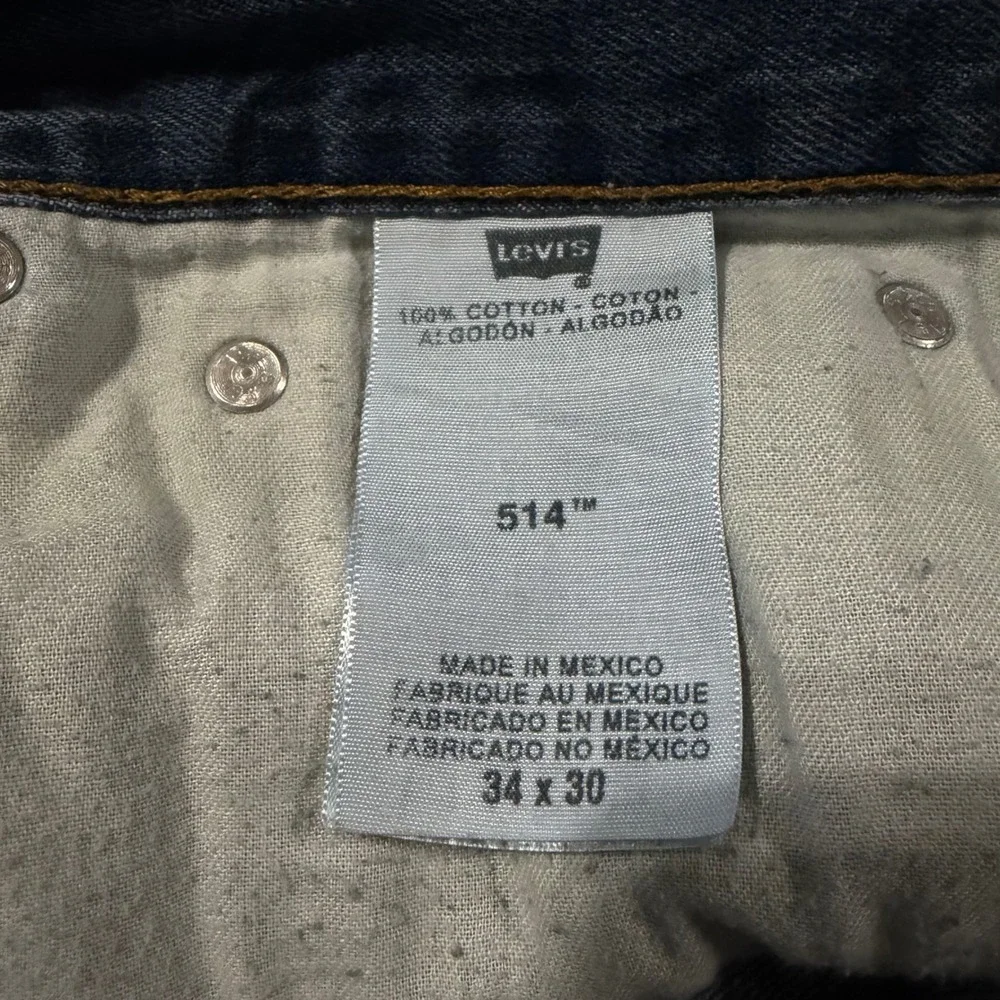 Vintage Levis 514 Straight Fit Mens Jeans Blue Denim Medium Wash 34x30